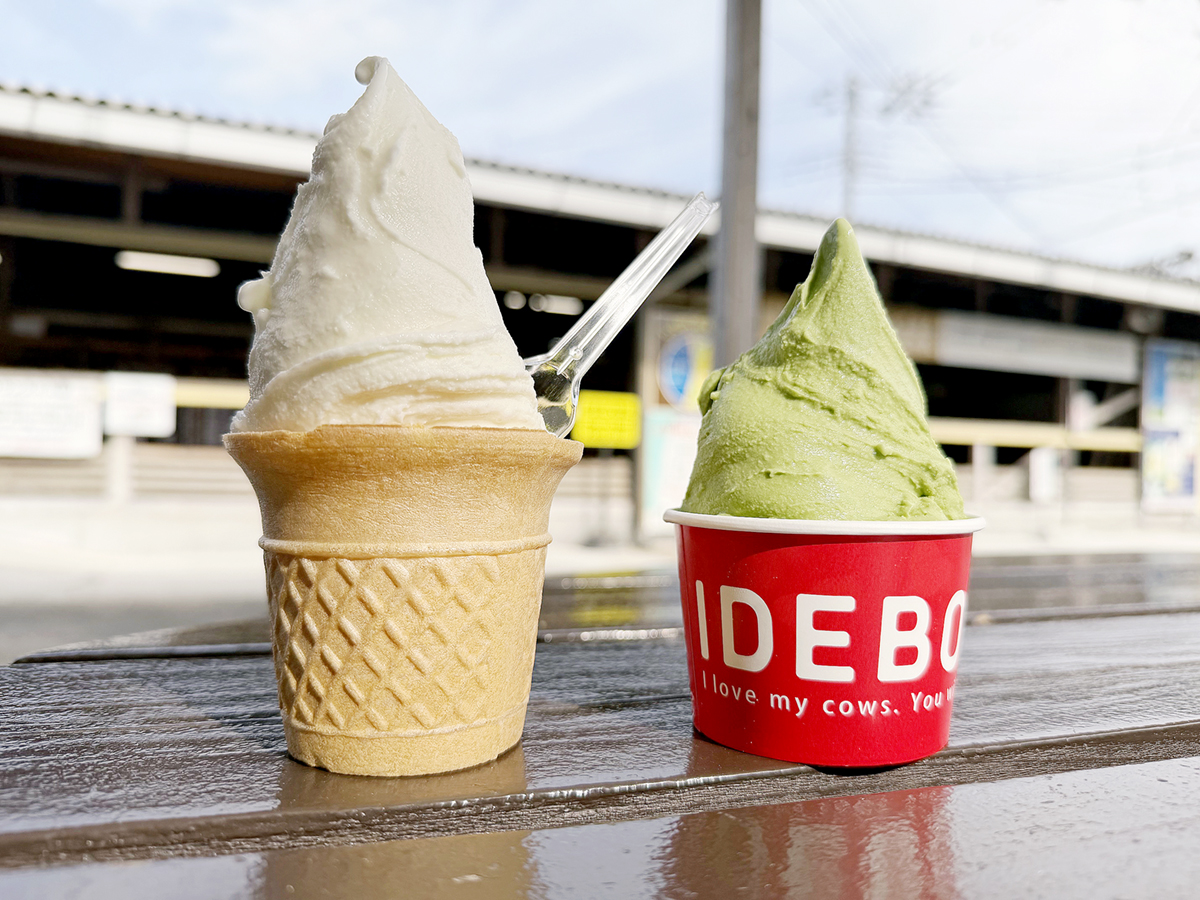静岡県東部を中心にソフトクリームなどのドライブインを展開する「いでぼく」。その中でも出来たてのジェラートを味わえるのはここだけ。