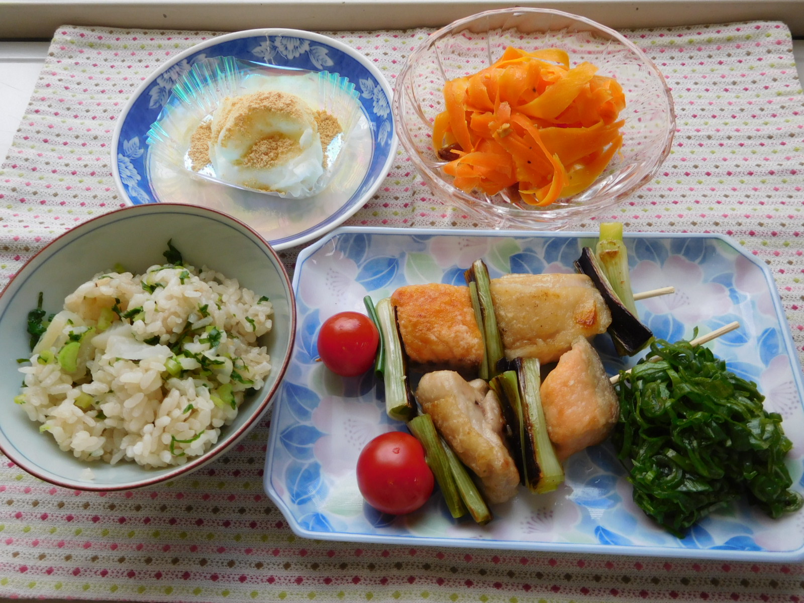彩りも鮮やかに仕上がった一食